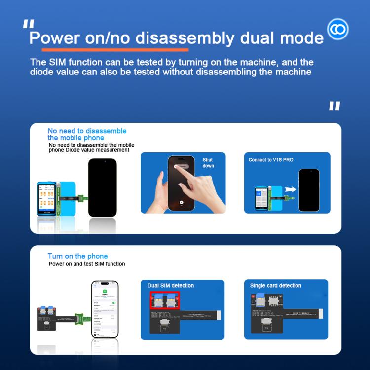 JCID V1S Pro / V1SE SIM Card Holder Testing Set for iPhone 5-16 / Android SIM + TF Card