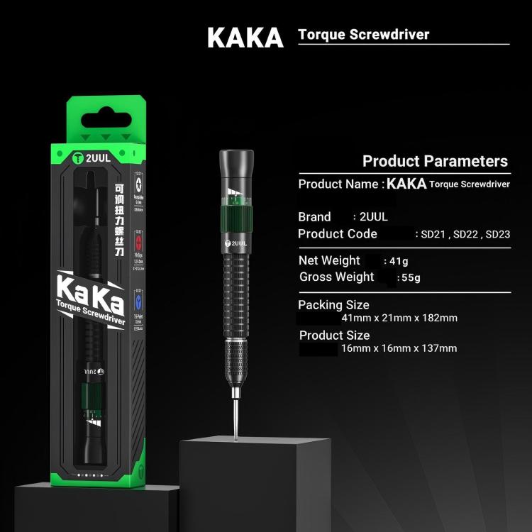 2UUL KAKA Adjustable Torque Magnetic Screwdriver, Tri-Point 0.6, Philips 1.2, Pentalobe 0.8