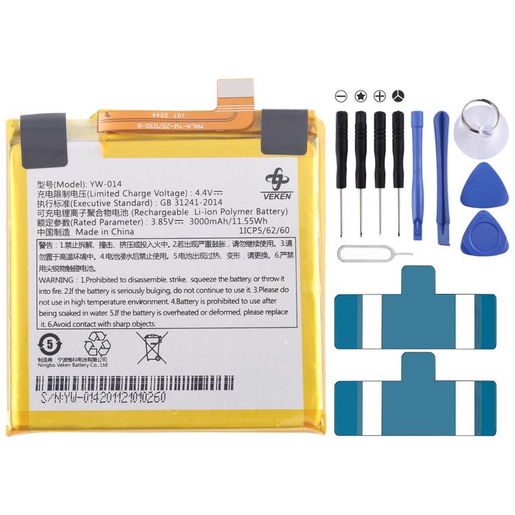Battery Replacement, For VEKEN YW-011 3.8V 2500mAh, For VEKEN YW-009 3020mAh, For VEKEN YW-014 3000mAh 3.85v