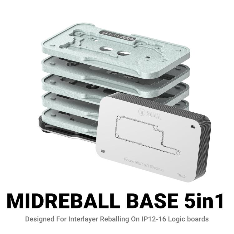 2UUL BH13 Midreball Base Logic Board BGA Reballing Platform Set for iPhone 12-16 Pro Max