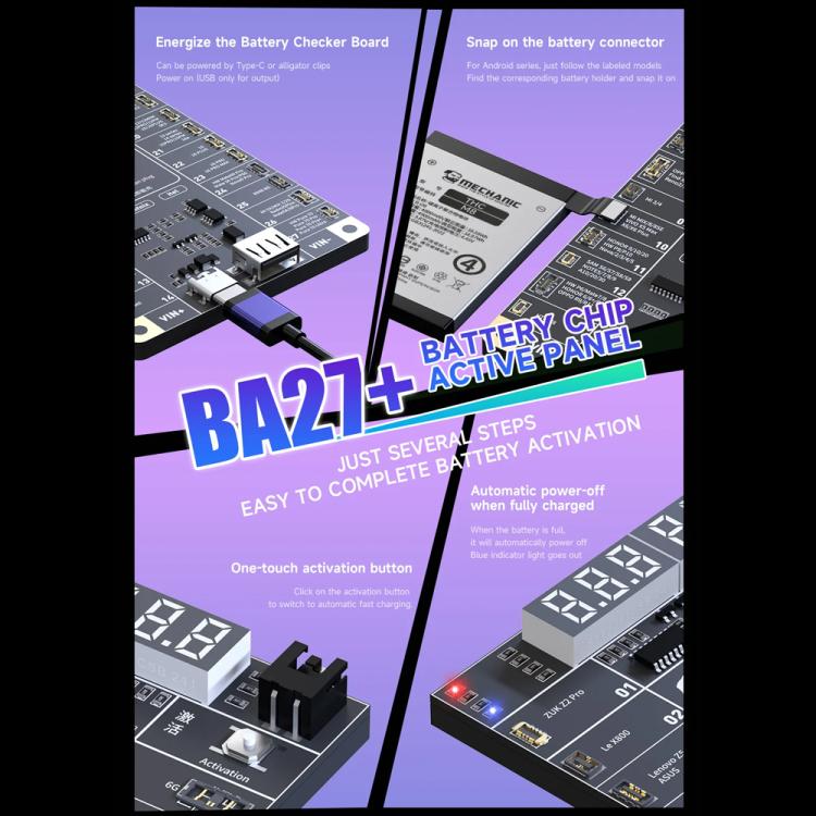 Mechanic BA27+ 4.2V Low Voltage Output Battery Chip Activation Board for iPhone 8-16 Pro Max / Most Android