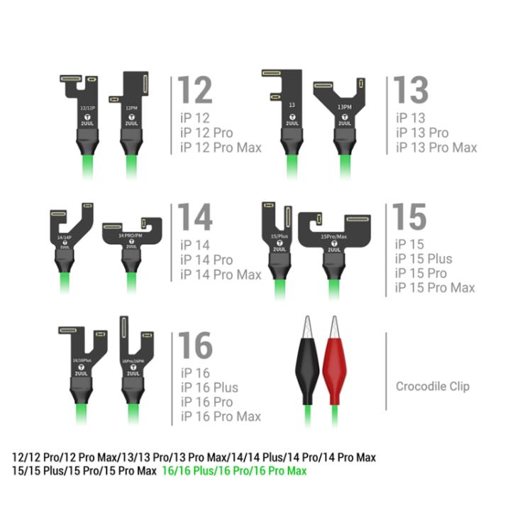 2UUL PW09 Power One Power Supply Test Cable for iPhone 12-16 Pro Max