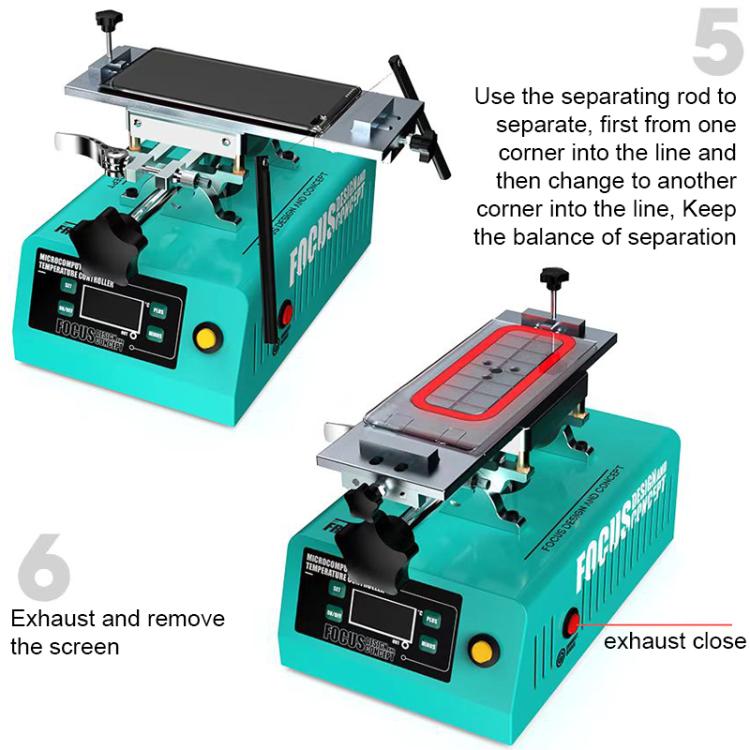 RF4 FREEDOM 7 inch 360 Rotating Powerful Vacuum LCD Separator Machine, EU Plug, US Plug