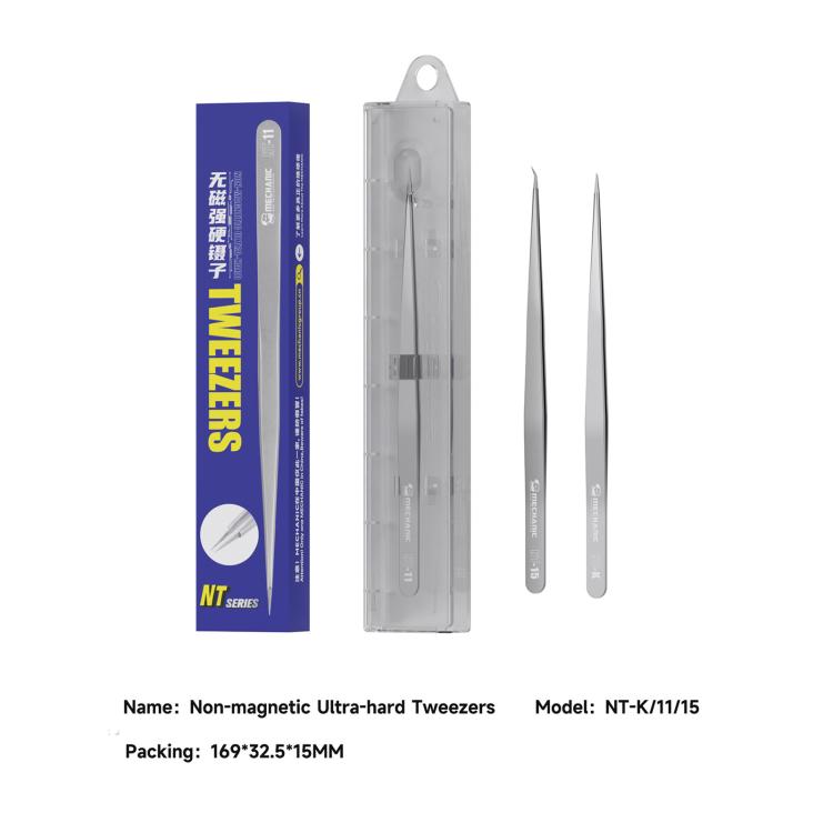 MECHANIC Non-Magnetic Ultra-Hard Professional Repair Tweezers, NT-K, NT-11, NT-15