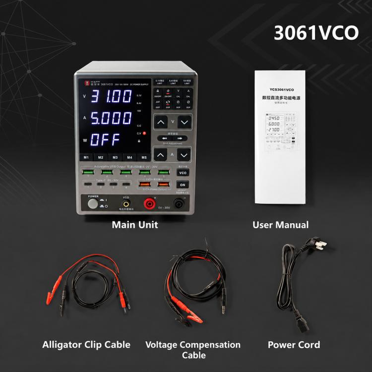 YCS 3061VCO 30V / 6A Adjustable Digital Display DC Power Supply with OCP Protection, EU Plug, US Plug