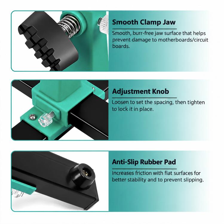 JCD Adjustable Rotating Soldering Fixture Station Circuit Board PCB Phone Motherboard Repair Holder, CBH01-G Clamp Force 0.61kg, CBH02-G Clamp Force 0.67kg, CBH03-BL Clamp Force 0.81kg