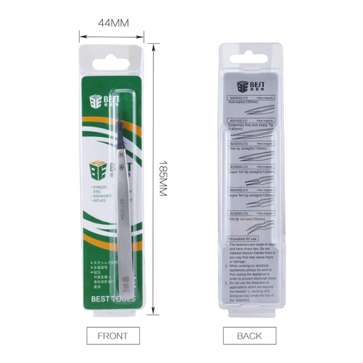 BEST BST-259A Stainless Steel Snti Static Tweezer, BST-259A
