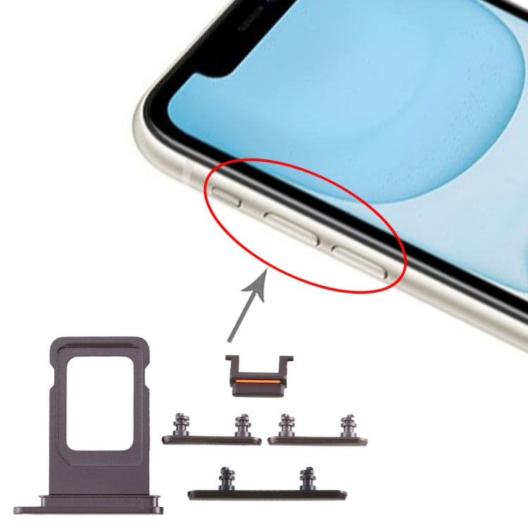 SIM Card Tray + Side Key for iPhone 11, For iPhone 11(Single card), For iPhone 11 (Purple)(Single card), For iPhone 11, For iPhone 11(Yellow)(Single card)