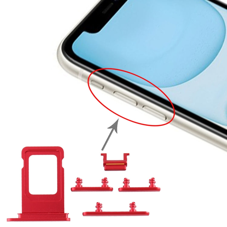 SIM Card Tray + Side Key for iPhone 11, For iPhone 11(Single card), For iPhone 11 (Purple)(Single card), For iPhone 11, For iPhone 11(Yellow)(Single card)