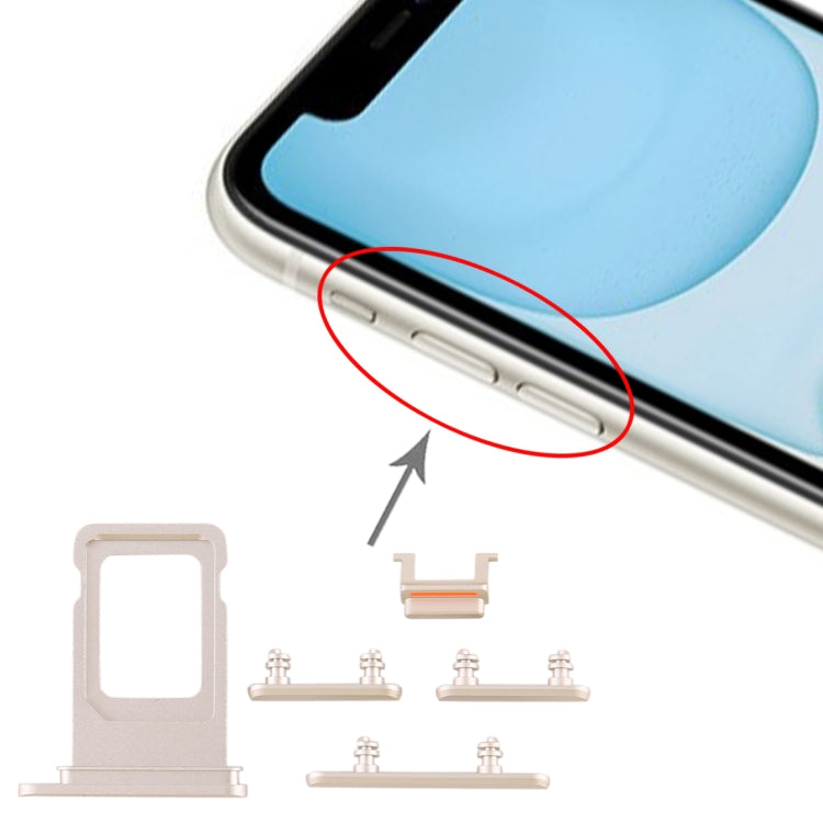 SIM Card Tray + Side Key for iPhone 11, For iPhone 11(Single card), For iPhone 11 (Purple)(Single card), For iPhone 11, For iPhone 11(Yellow)(Single card)