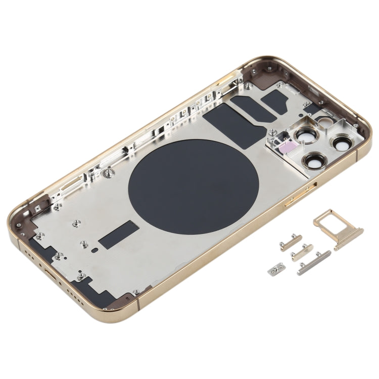 Back Housing Cover with SIM Card Tray & Side Keys & Camera Lens for iPhone 12 Pro(Blue), For iPhone 12 Pro(with SIM Card Tray & Side Keys)