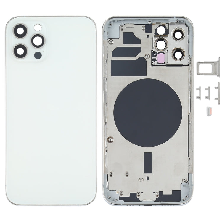 Back Housing Cover with SIM Card Tray & Side Keys & Camera Lens for iPhone 12 Pro(Blue), For iPhone 12 Pro(with SIM Card Tray & Side Keys)