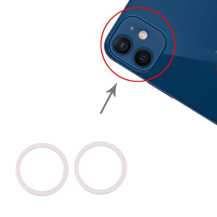 2 PCS Rear Camera Glass Lens Metal Protector Hoop Ring for iPhone 12 Mini, For iPhone 12 Mini