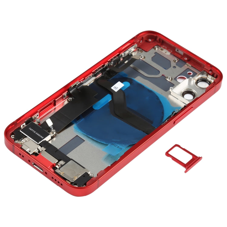 Battery Back Cover Assembly (with Side Keys & Speaker Ringer Buzzer & Motor & Camera Lens & Card Tray & Power Button + Volume Button + Charging Port & Wireless Charging Module) for iPhone 12 Mini