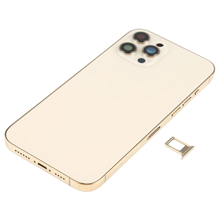 Battery Back Cover Assembly (with Side Keys & Speaker Ringer Buzzer & Motor & Camera Lens & Card Tray & Power Button + Volume Button + Charging Port & Wireless Charging Module) for iPhone 12 Pro Max