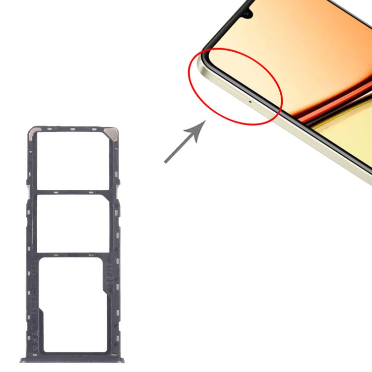 For Realme C61 4G RMX3939 RMX3930 10pcs Original SIM Card Tray + SIM Card Tray + Micro SD Card Tray