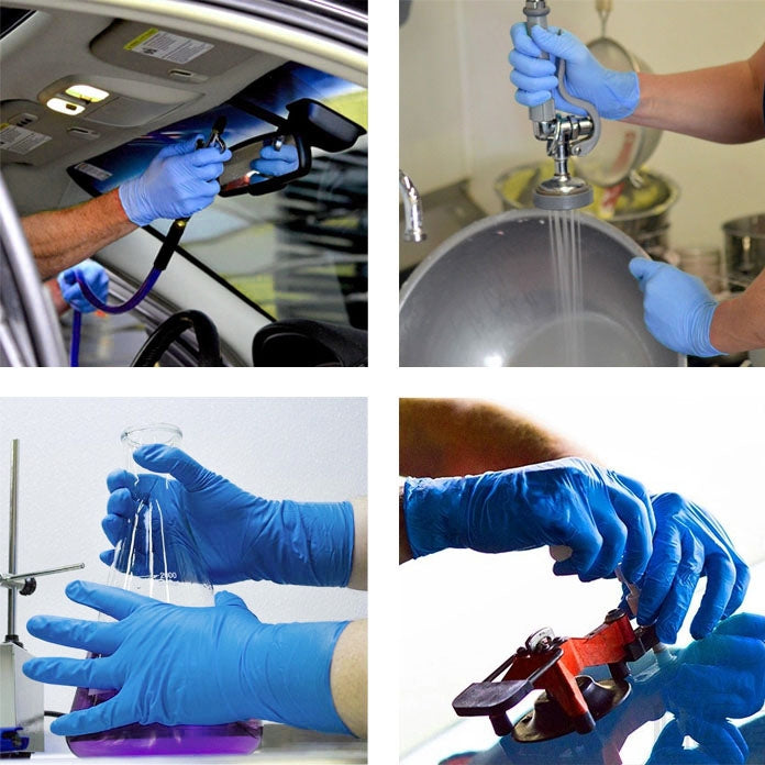 100 PCS AMMEX Durable Disposable Nitrile Rubber Gloves, Size: M