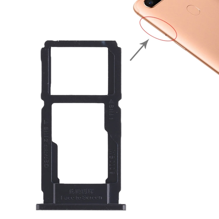 For OPPO R11s Plus SIM Card Tray + SIM Card Tray / Micro SD Card Tray
