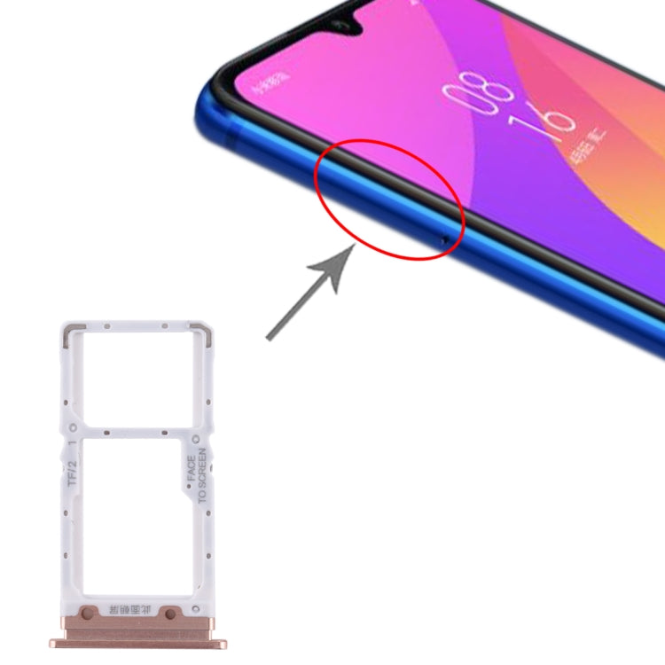 SIM Card Tray + SIM Card Tray / Micro SD Card Tray for Xiaomi Mi CC9, For Xiaomi Mi CC9, For Mi CC9