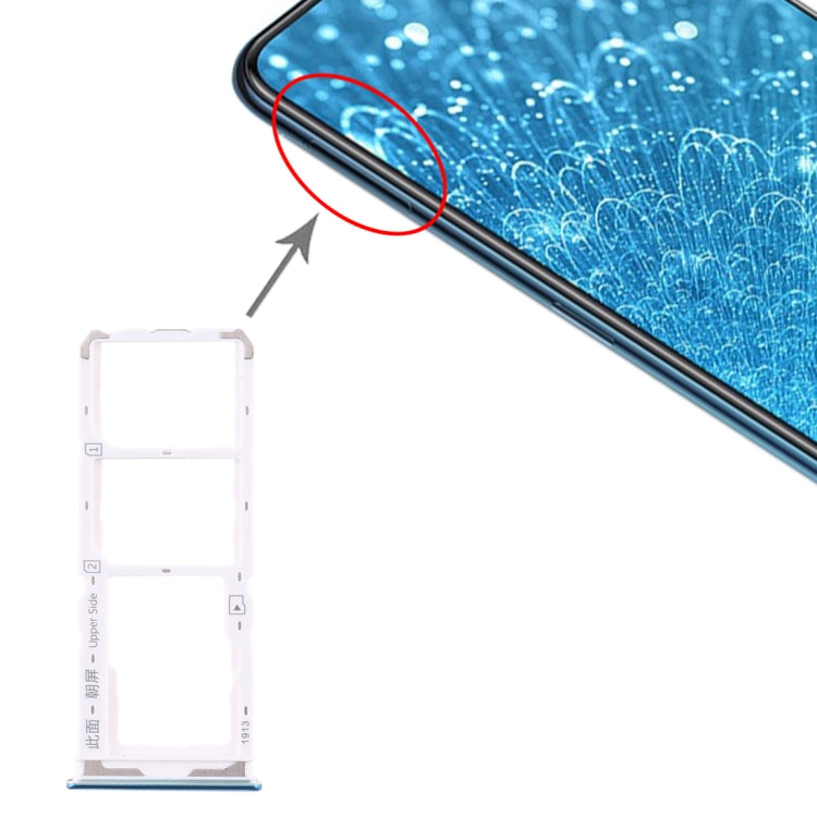 For Vivo Y7s SIM Card Tray + SIM Card Tray + Micro SD Card Tray