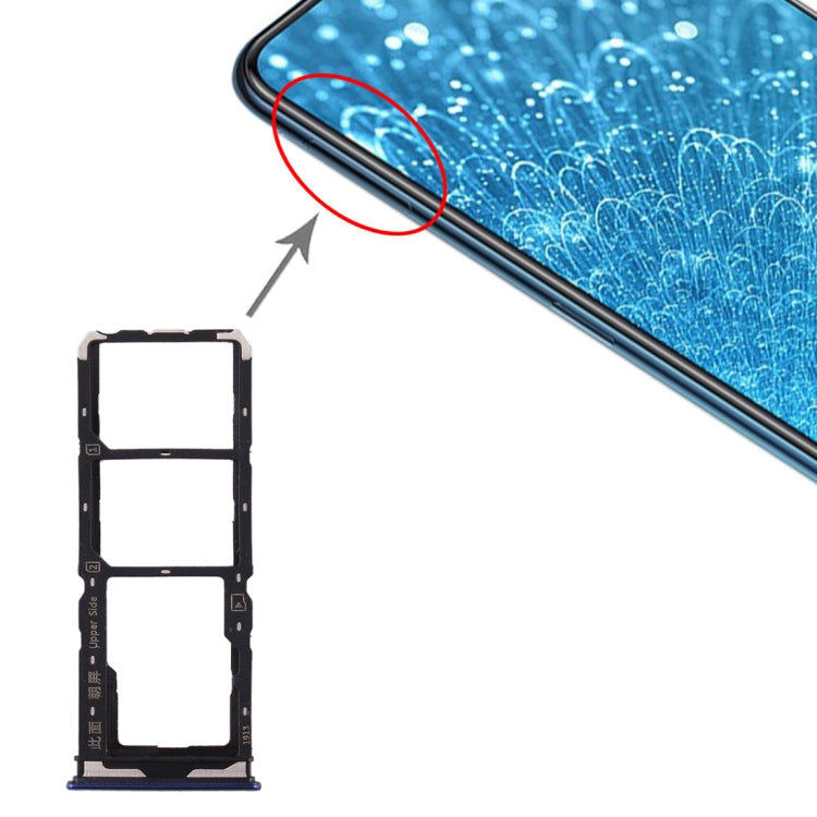 For Vivo Y7s SIM Card Tray + SIM Card Tray + Micro SD Card Tray, For Vivo Y7s