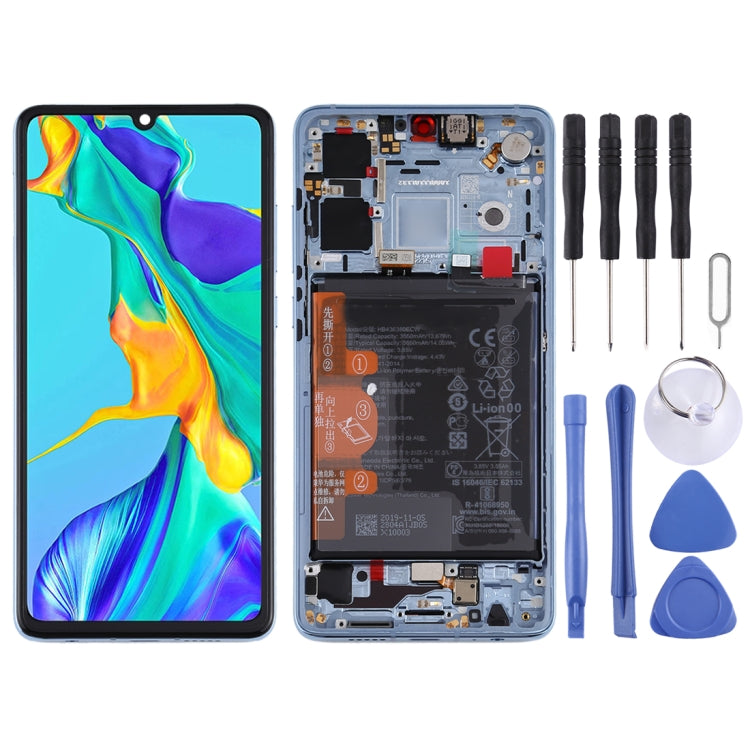 LCD Screen and Digitizer Full Assembly with Frame for Huawei P30