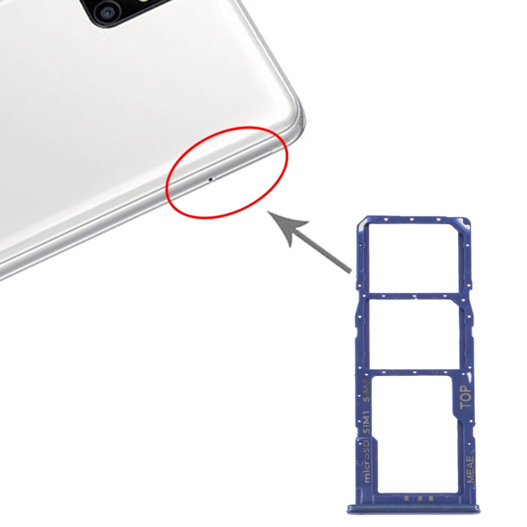 For Samsung Galaxy M51 SM-M515 SIM Card Tray + SIM Card Tray + Micro SD Card Tray, For Samsung Galaxy M51 (dual card), For Samsung Galaxy M51