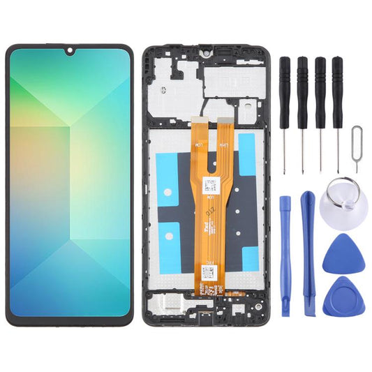 For Samsung Galaxy A06 SM-A065F Original LCD Screen Digitizer Full Assembly with Frame