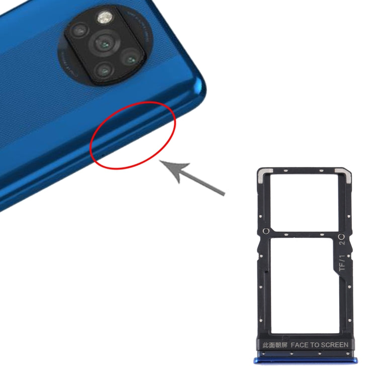 SIM Card Tray + SIM Card Tray / Micro SD Card Tray for Xiaomi Poco X3 / Poco X3 NFC, For Xiaomi Poco X3