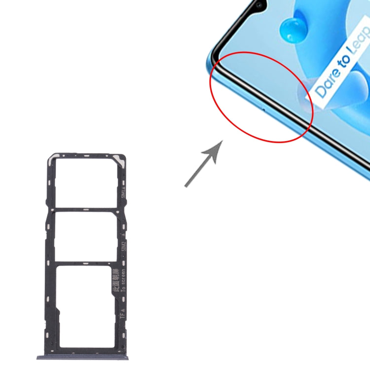 For OPPO Realme C11 (2021) RMX3231 SIM Card Tray + SIM Card Tray + Micro SD Card Tray