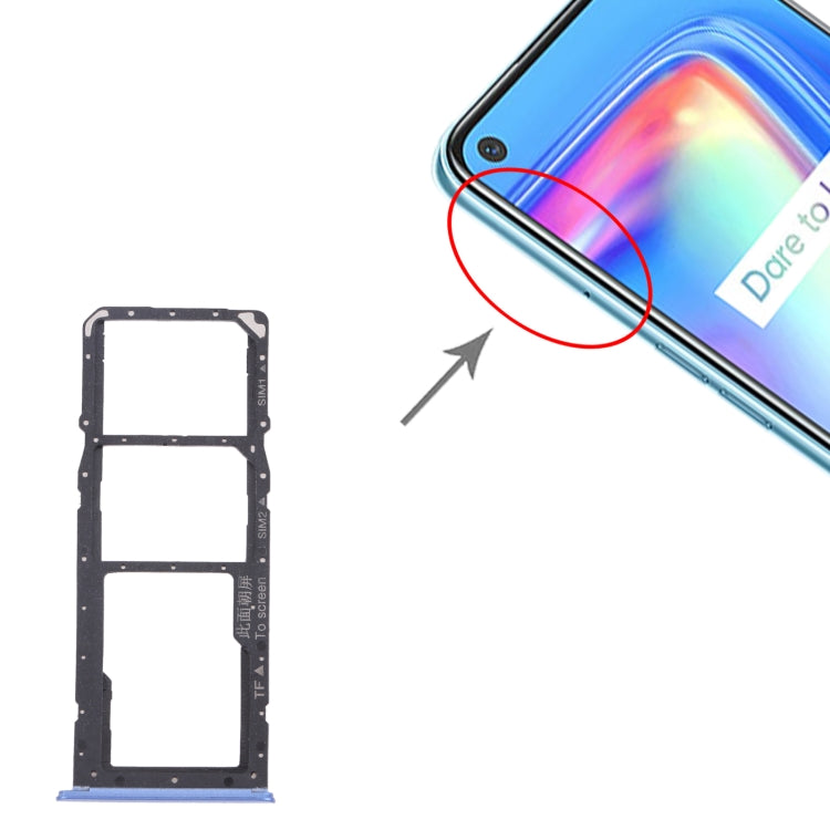 For OPPO Realme 7 (Asia) RMX2151, RMX2163 SIM Card Tray + SIM Card Tray + Micro SD Card Tray