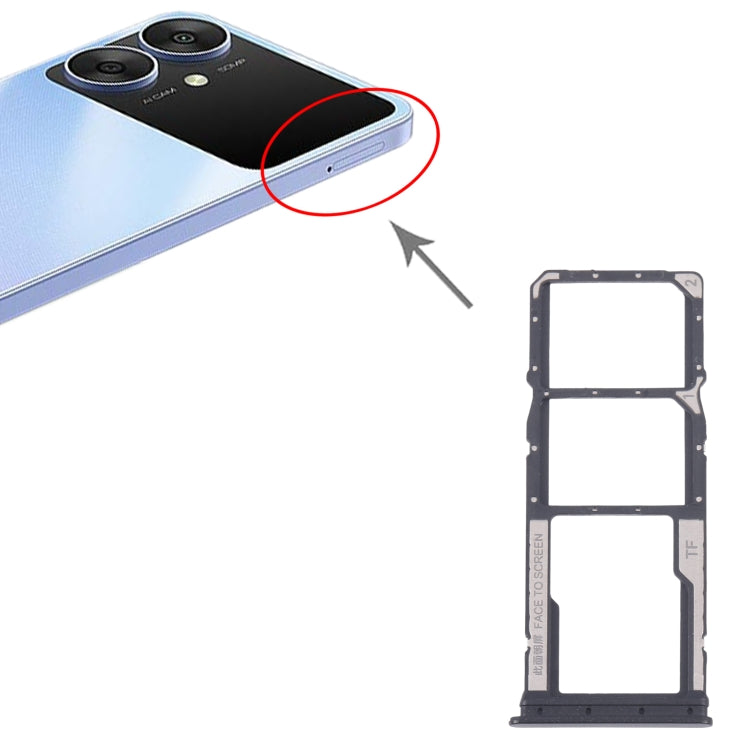For Xiaomi Poco M6 Original SIM Card Tray + SIM Card Tray + Micro SD Card Tray, For Xiaomi Poco M6(Original)