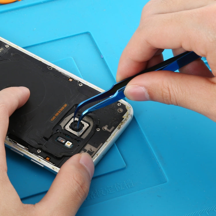 Vetus MCS-15 Bright Blue Curved Tweezers