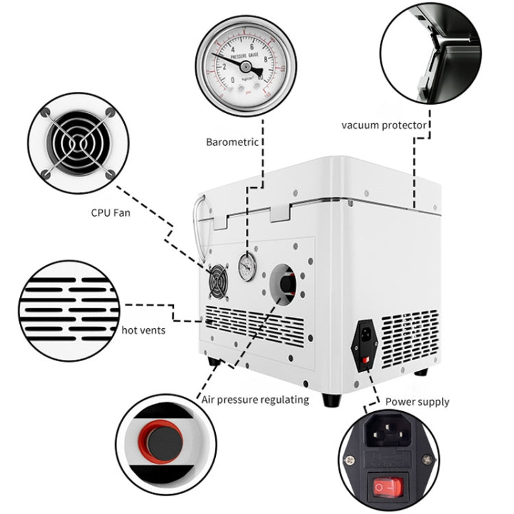 TBK808A Fitting and Defoaming All-in-one OCA Vacuum Laminating Machine, US Plug, TBK808A EU Plug, TBK808A US Plug