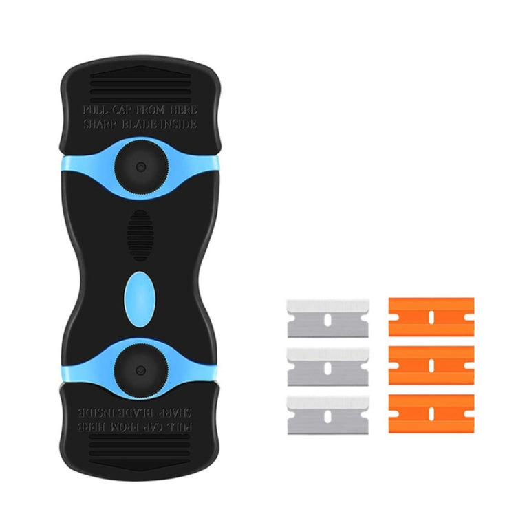 Double Headed Scraper Blade Glue Squeegee Remover Cleaner Tool, Double Headed (Yellow), Double Headed (Orange), Double Headed (Blue)