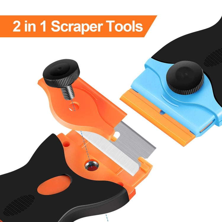 Double Headed Scraper Blade Glue Squeegee Remover Cleaner Tool, Double Headed (Yellow), Double Headed (Orange), Double Headed (Blue)