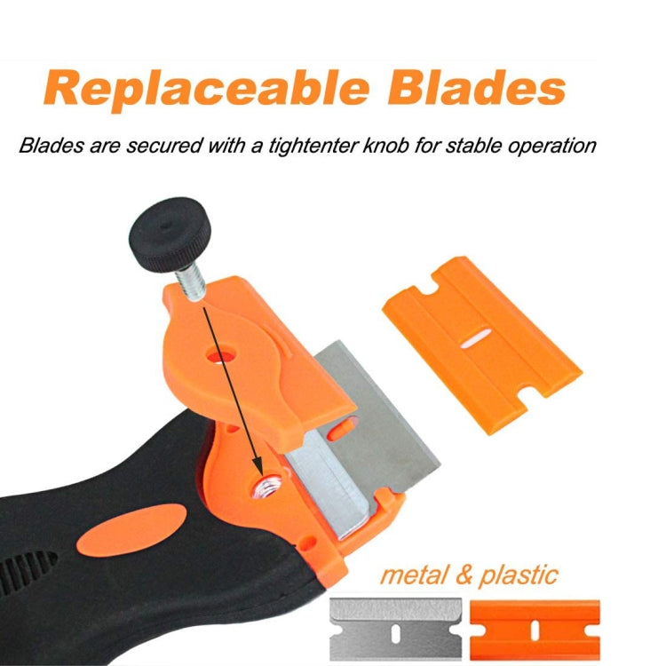 Double Headed Scraper Blade Glue Squeegee Remover Cleaner Tool, Double Headed (Yellow), Double Headed (Orange), Double Headed (Blue)