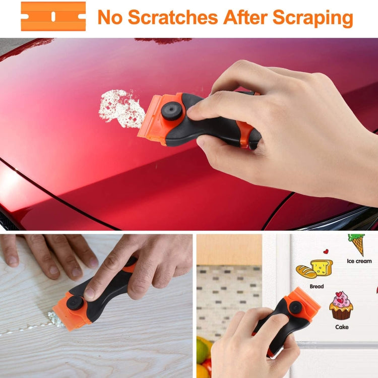 Double Headed Scraper Blade Glue Squeegee Remover Cleaner Tool, Double Headed (Yellow), Double Headed (Orange), Double Headed (Blue)