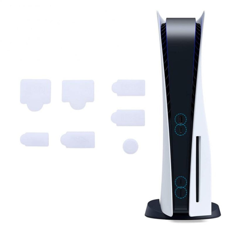 For PS5 2sets 7pcs/Set Dust Plug Silicone Dust Protector Anti-Dust Cover