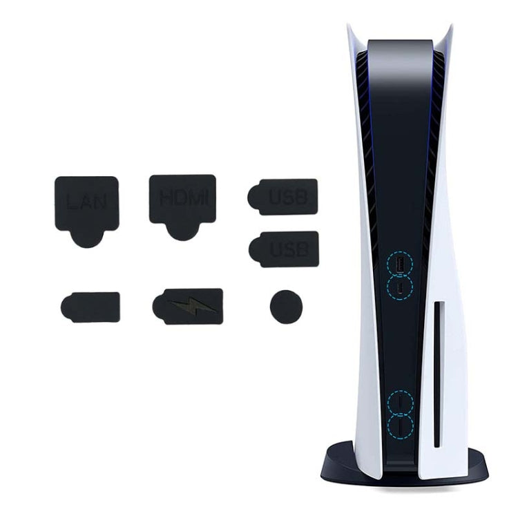 For PS5 2sets 7pcs/Set Dust Plug Silicone Dust Protector Anti-Dust Cover