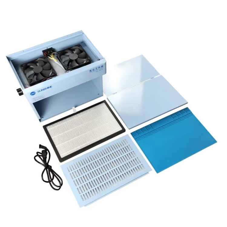 SUNSHINE SS-917C Mobile Phone Screen Repair Dust-free Workbench Green White Light Dual Lamps Dust Display Lamp Operator Bench, US Plug, EU Plug