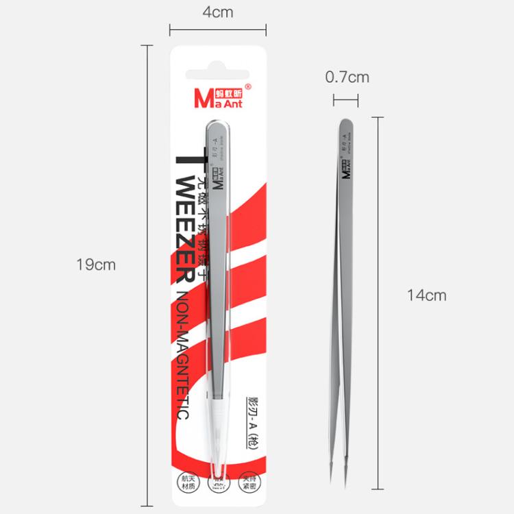 MaAnt Hand-Polished Non-Magnetic Stainless Steel Tweezers, A, K