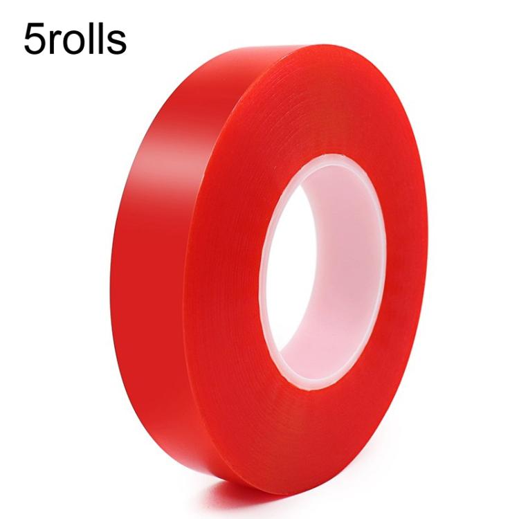 5rolls 0.2mm Thick Acrylic Polyester PET Double Sided Adhesive Tape, 10m/roll