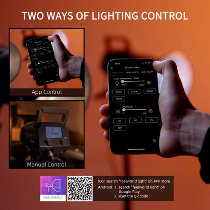 FEELWORLD FL125B 125W Bi-color Point Source Video Light, Bluetooth APP Control, FL125B