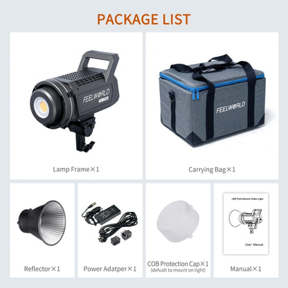 FEELWORLD FL125B 125W Bi-color Point Source Video Light, Bluetooth APP Control, FL125B