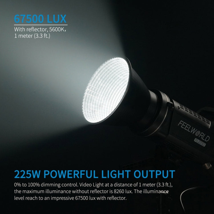FEELWORLD FL225D 225W Daylight Point Source Video Light, Bluetooth APP Control, FL225D