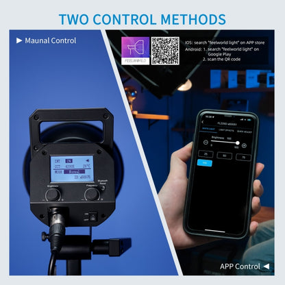 FEELWORLD FL225D 225W Daylight Point Source Video Light, Bluetooth APP Control