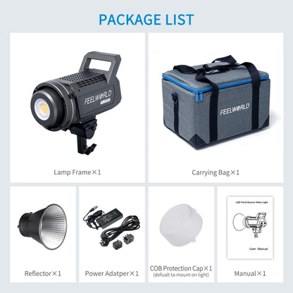 FEELWORLD FL225D 225W Daylight Point Source Video Light, Bluetooth APP Control, FL225D