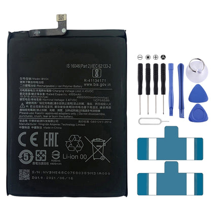 BN53 4820 mAh Li-Polymer Battery Replacement For Xiaomi Redmi Note 9 Pro 5G, BM37, BN51, BM52, BM4M, BM4Q, BN56, BM55, BN53, BN62, BM54, BM4X, BM4Y, BM57, BN59, BP42, 38, BP44, BM5A, BP47, BN66, BM58, BP43, BN57, BS01FA, BN60, BN80, BM4P, BN61