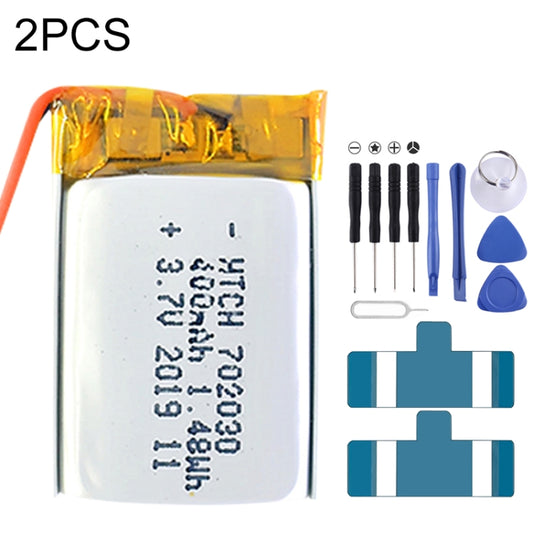 2 PCS Li-Polymer Battery Replacement, 702030 400mAh